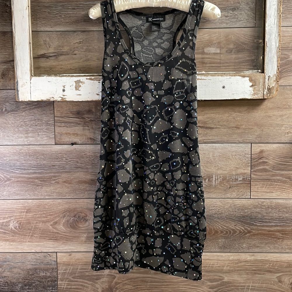 International Concepts Womenās Little Tank Style Slip Dress SequināParty Large